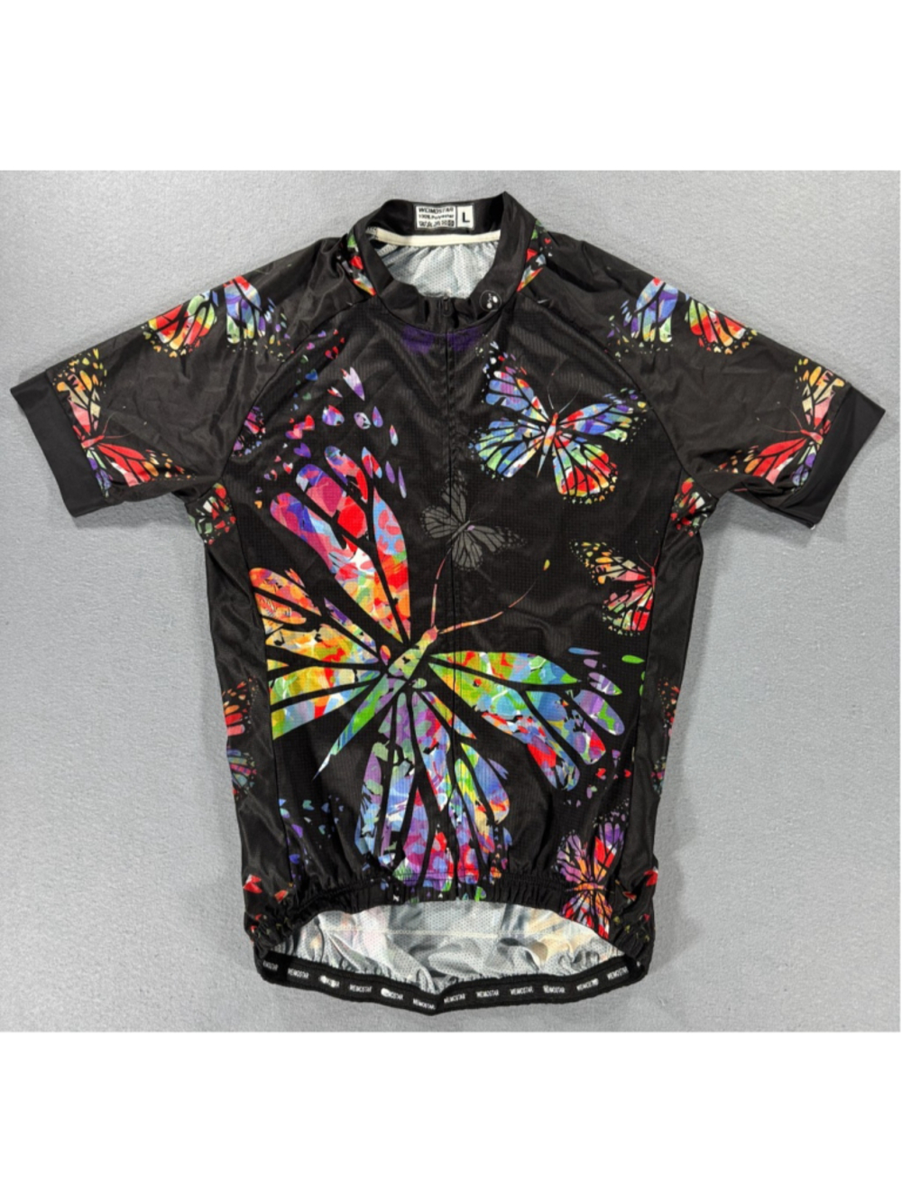 Weimostar Butterfly Cycling Jersey Women's Large L Short Sleeve Full Zip Bike